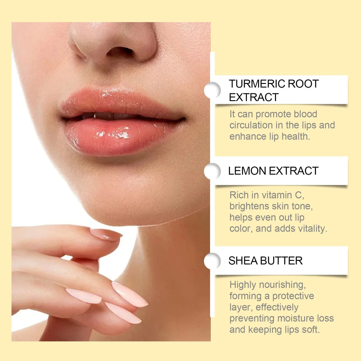 1/2/3pcs Lemon Ginger Lip Balm Turmeric Dark Melanin Remove Mask Gloss Exfoliating Improve Dullness Moisturizer Lip Repair Balm