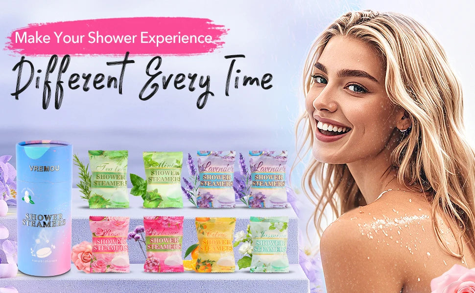 Shower Steamers Aromatherapy - Birthday Gifts for Women, 8 Pack Shower Bombs with Essential Oils, Spa Gifts for Women