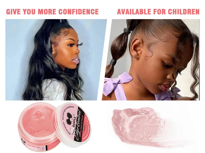 80g Extra Hold Edge Control Gel for Wig 4c Hair 24 Hour Long Lasting Control Gel No-greasy Edge Smoothing Break Hair Styling Wax