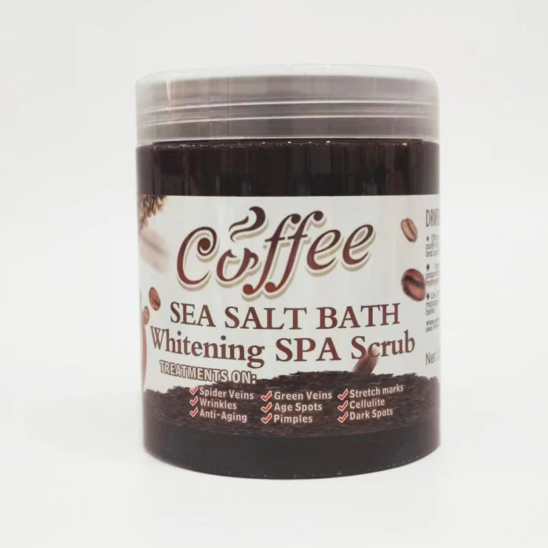 350g/680g Coffee Whitening Spa Scrub Bath Salts Exfoliating Body Scrub Deep Clean Dead Skin Moisturizing Bubble Wet Sea Salt