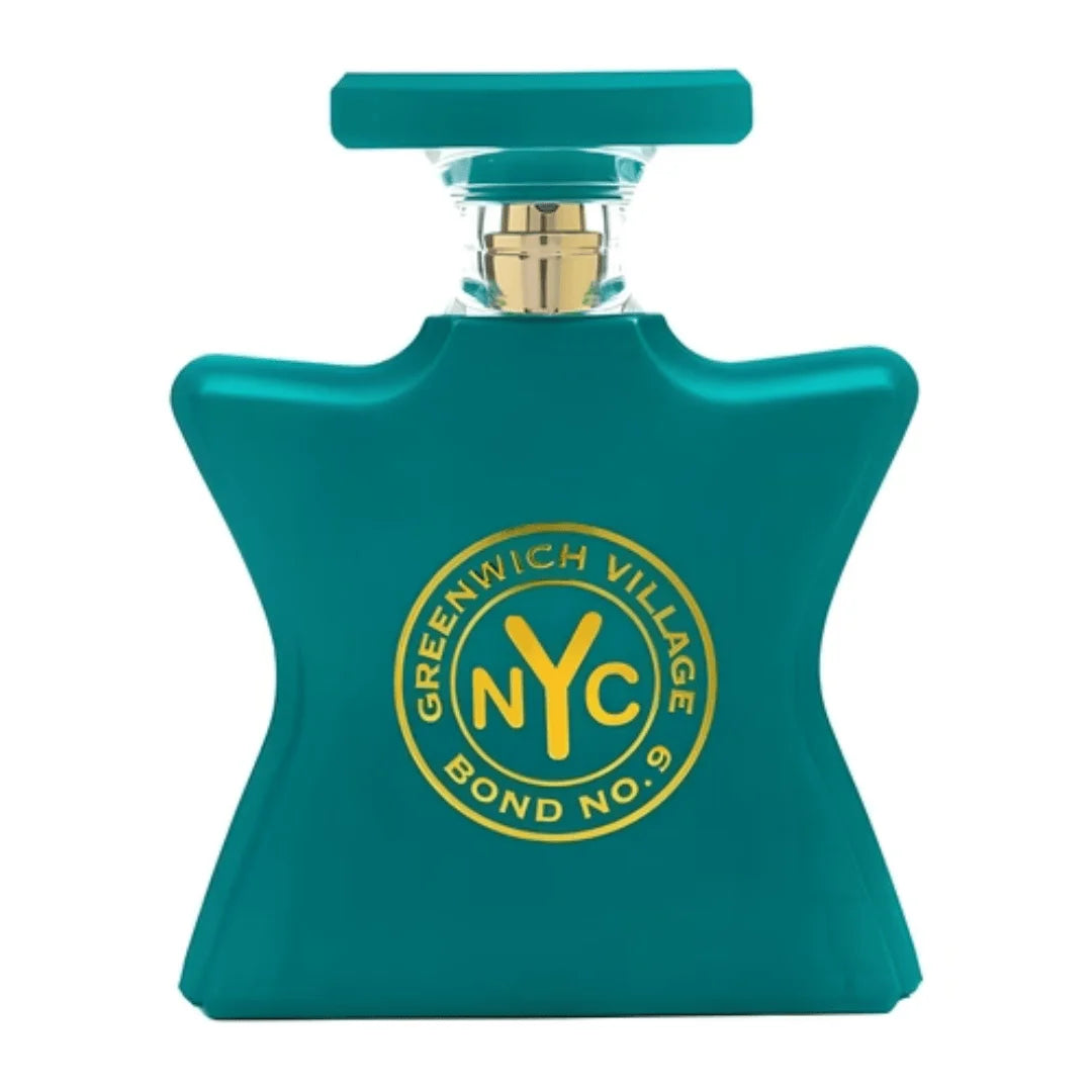 Bond No.9 Greenwich Village Eau de Parfum Green Star‑Shaped Bottle Golden NYC Emblem Rich Floral Woody Musk Scent Long Lasting Unisex Perfume Spray Luxury Gift