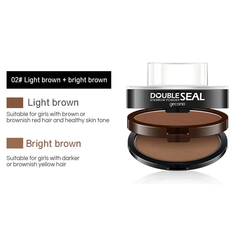 Double-layer two-color lazy seal eyebrow powder waterproof and sweat-proof beginner eyebrow drawing
