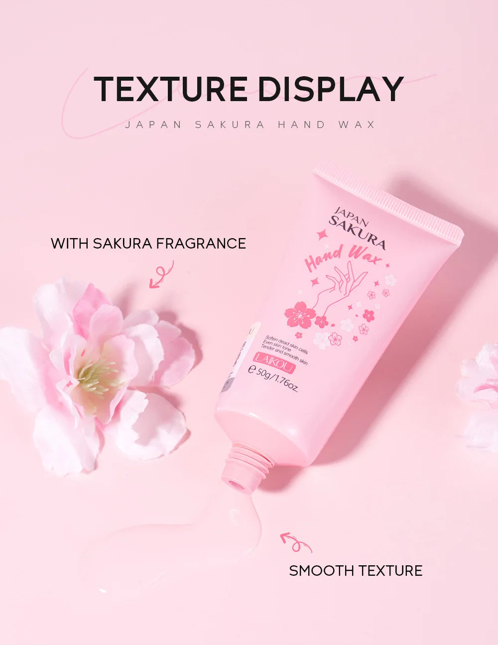 LAIKOU Sakura Hand Wax Moisturizing Hands Exfoliating Calluses Anti-Aging Hand Exfoliator Scrub Hands Peeling Masks Skin Care