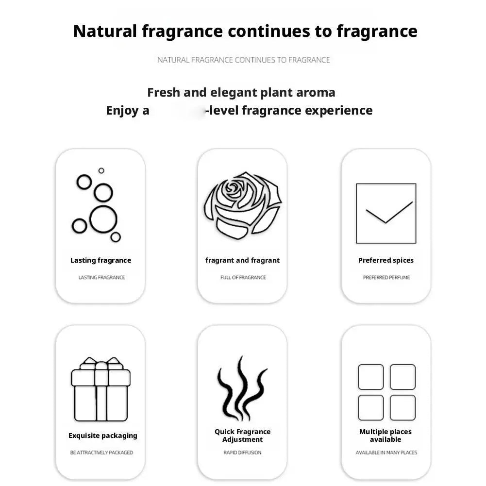 50ml Natural Essential Oil Air Freshener Flameless Home Fragrance Aromatherapy Oil with Reed Diffuser Stick Liquid Air Freshener