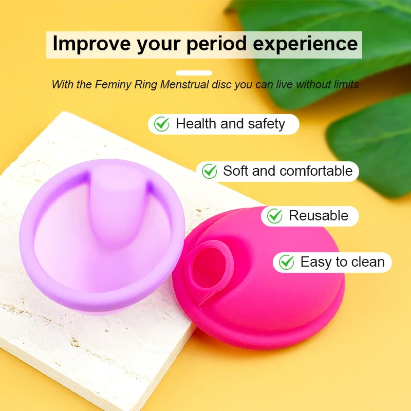 Feminy Menstrual Disc With Applicator Sterilizer Cup Medical Silicone Disco Coletor Menstrual Bowls Mini Period Cup Box