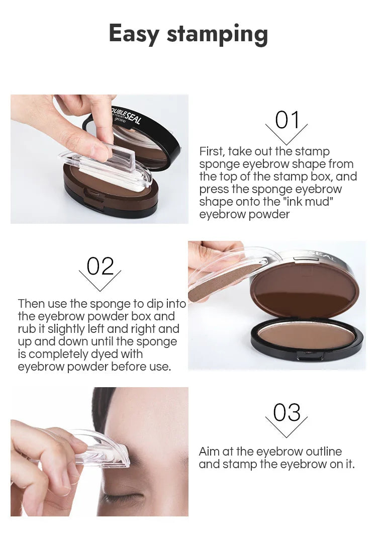 Double-layer two-color lazy seal eyebrow powder waterproof and sweat-proof beginner eyebrow drawing