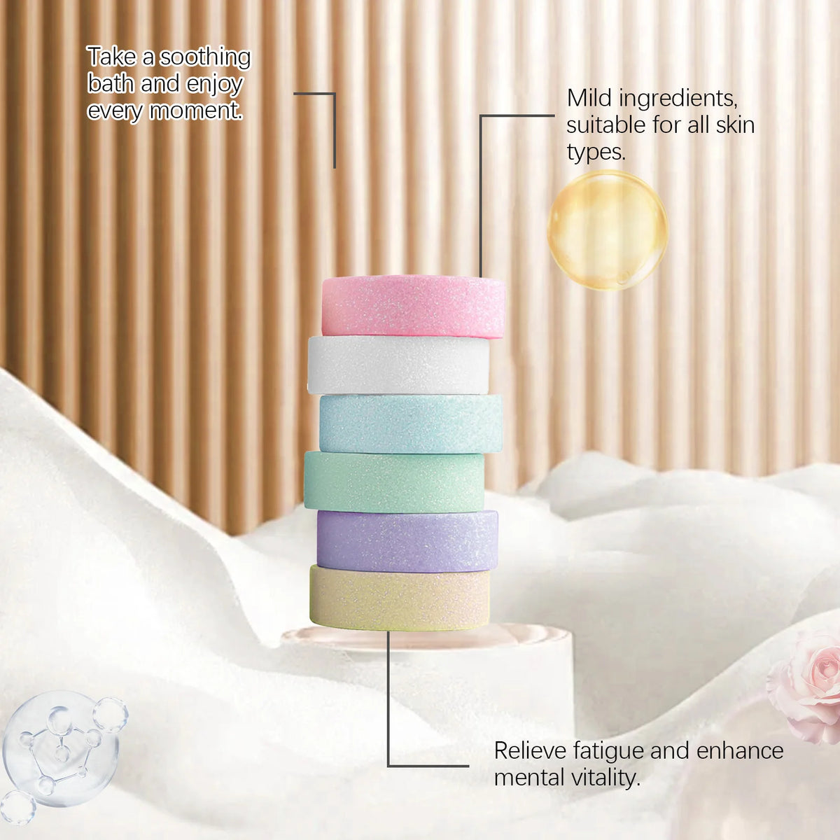 OceAura Shower Steamers Aromatherapy Long Lasting Lavender Rose Fragrance Relaxing Mind Body Soothing Shower Steamers Tablets