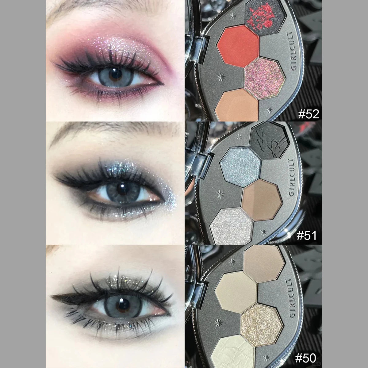 Girlcult Hallucination Eyeshadow Palette,Fine Milled Non-Fallout,Dimensional Blending,Soft-Focus Matte,Glamour,Luxury,Seasonal