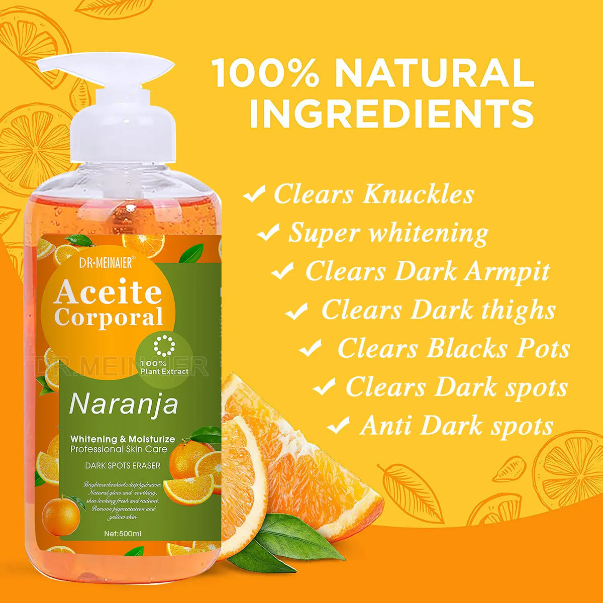 500ML Vitamin C AHA HYALURONIC& NICOTINAMIDE Face Serum Spots Eraser Corrector Whitening Moisturizing Lightening Body Cream 4