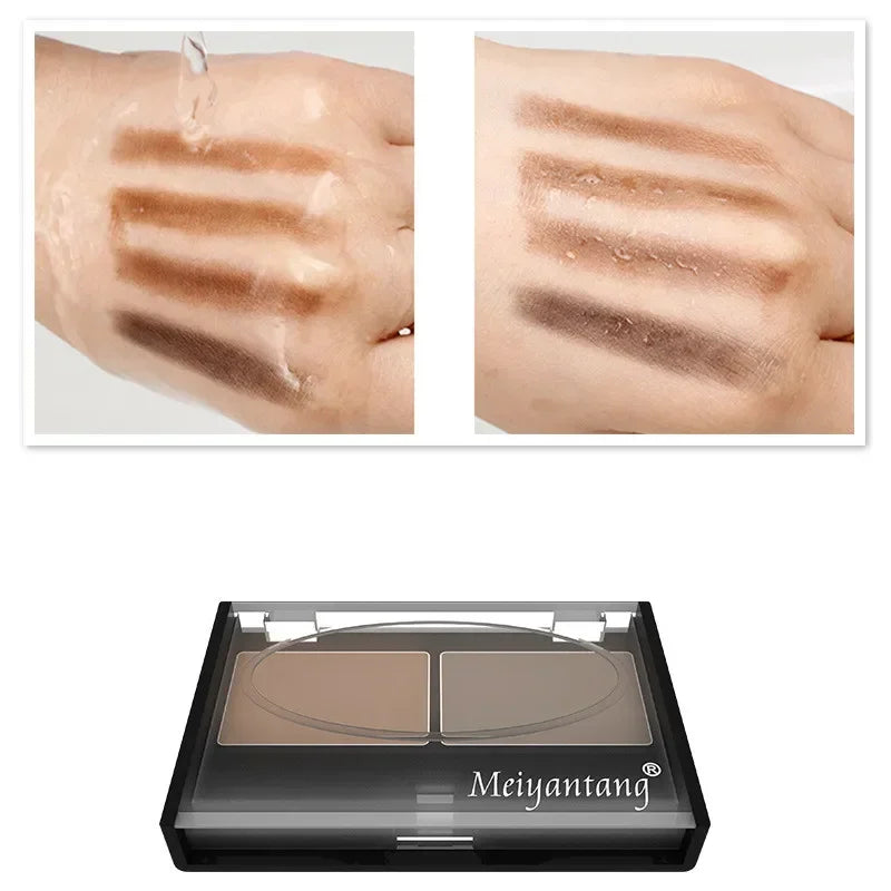 Professional Brand Eyeshadow Makeup 2 Color Waterproof Eyebrow Powder Eye Shadow Eye Brow Palette + Brush Eyebrow Enhancer