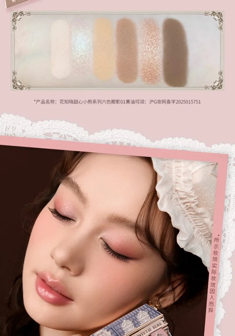 Flower Knows SWEETIE BEAR Highly Pigmented Eye Makeup Palette Eye Shadows Long Lasting Matte Shimmer Finish Cosmetics Gift Kit