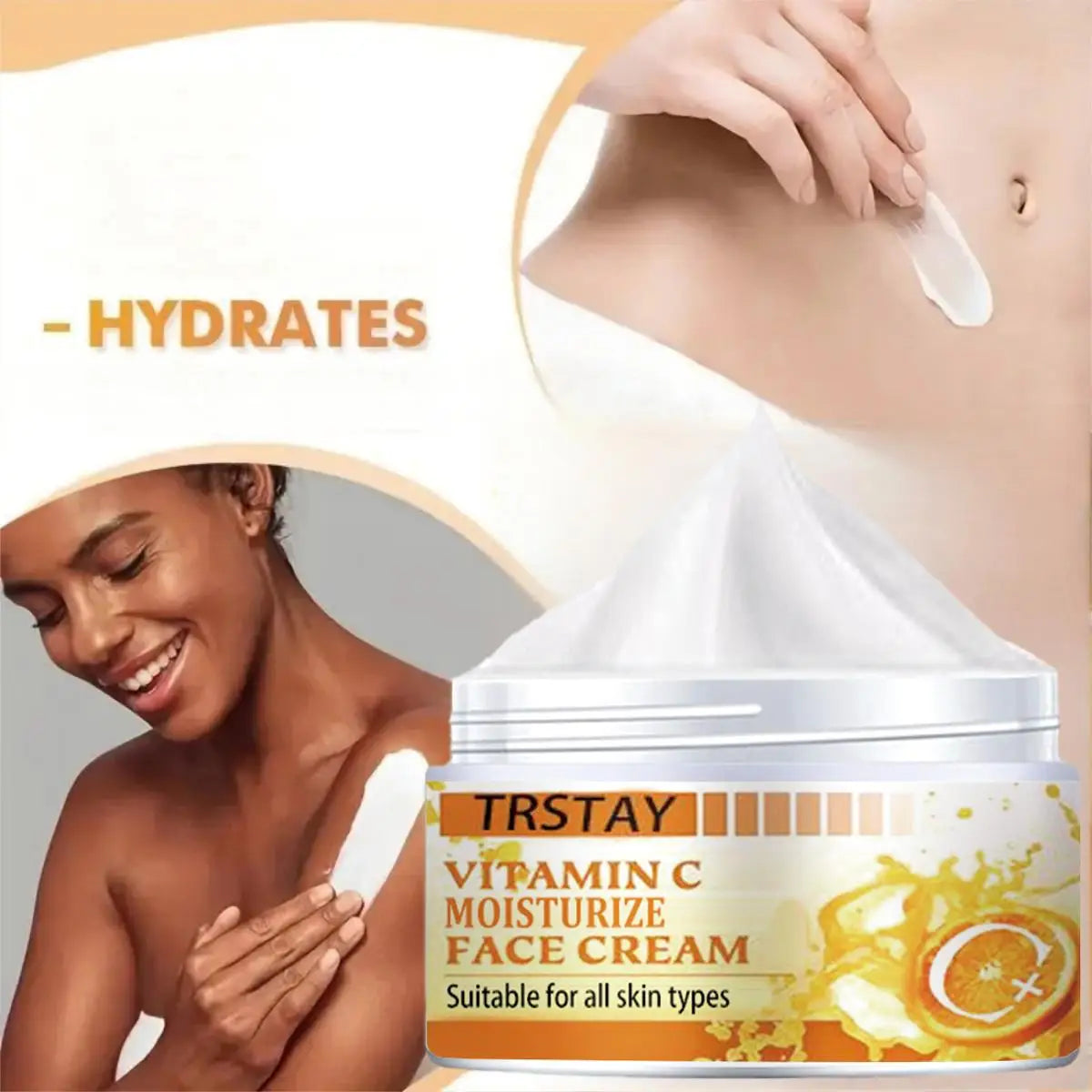 Vitamin C Moisturizing Face Cream for All Skin Types Hydrating Skin Care Beauty Products.