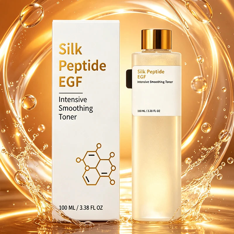 Silk Peptide EGF Smoothing Toner Revitalizing Hydrating Soothing Essence Water Improves Rough Skin Moisturizing Facial Toner