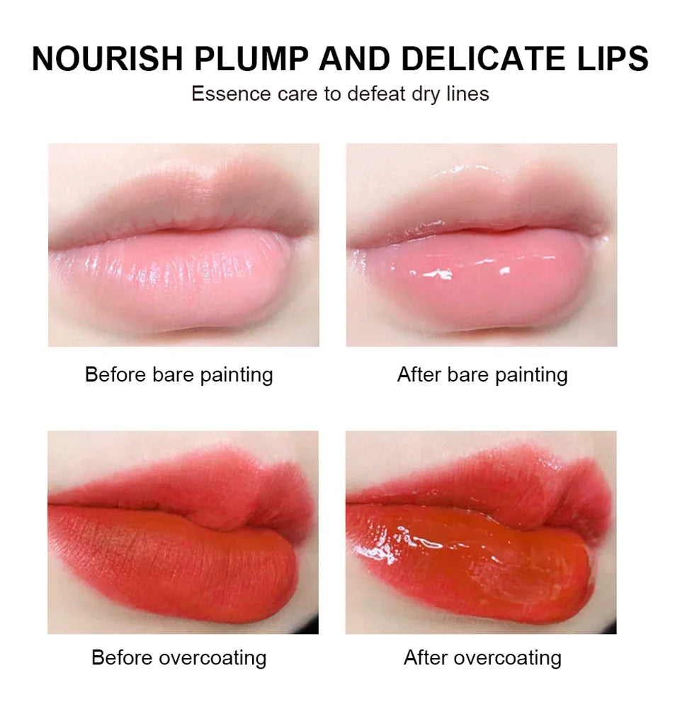 Moisturizing Lip Glow Blam Liquid Lip Gel Mask Reduce Lip Line Remove Dead Skin Peach Grape Lip Gloss Lips Care Product 10g