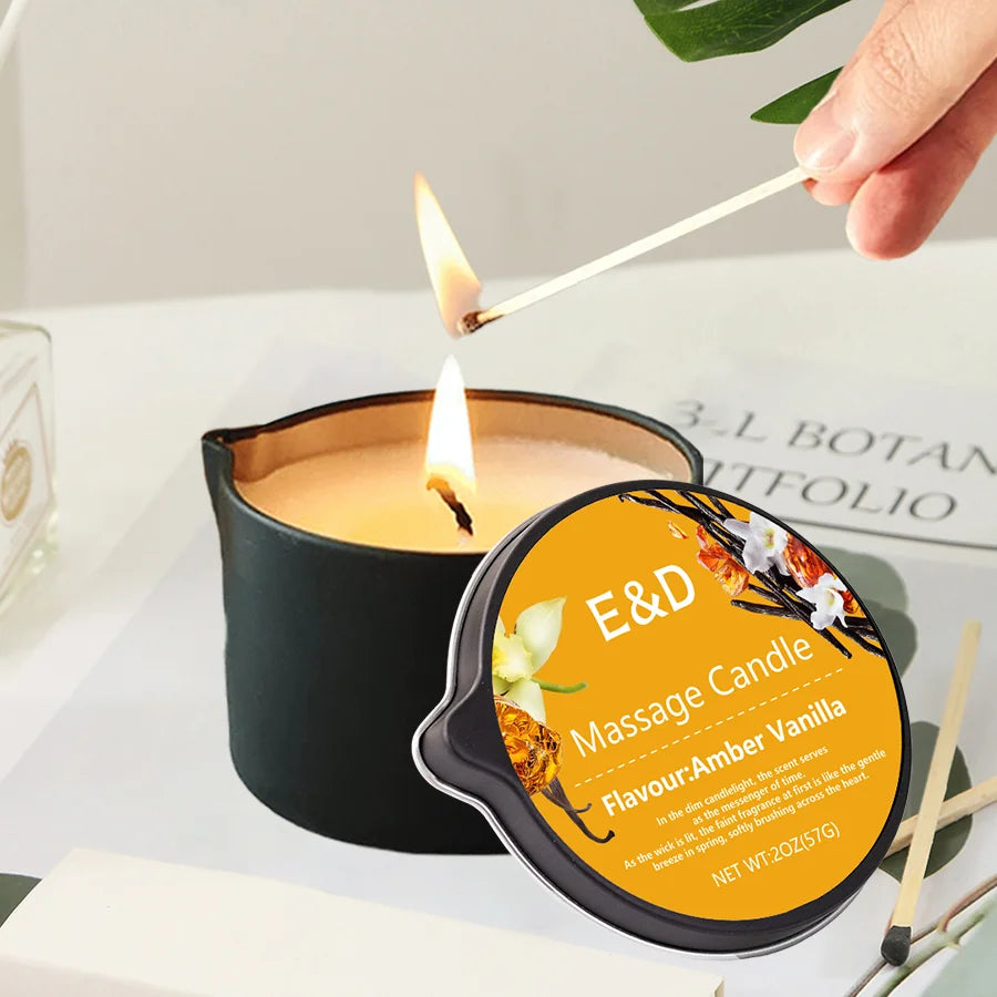 1PC Massage Oil Candles，Luxury Aromatherapy Candles，for Stress Relief and Skin Moisturizing，SM Product Scented Candle Body Oil