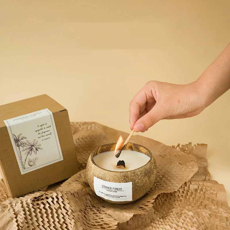 Coconut Shell Aromatherapy Candle Essential Oil Fragrance Premium Plant Wax Fragrance Home Companion