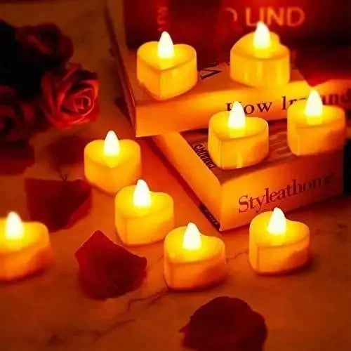9pcs Heart-shaped Scented Tea Candles Valentine's Day Romantic Love Candle Proposals Wedding Anniversary Decorative Candle