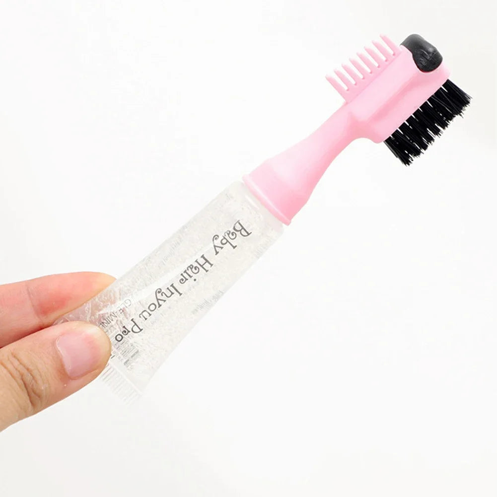Edge Brush with Gel Dispenser Double Sided Edge Control Hair Comb Brushes for Women Girls Natural Styling Hair Edge Brushes Comb