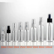 10/15/20/30/50/60/100ml 1/2oz Small Plastic Travel Clear Refillable Bottles with Fine Mist Sprayer Pump Mini Perfume Atomizer