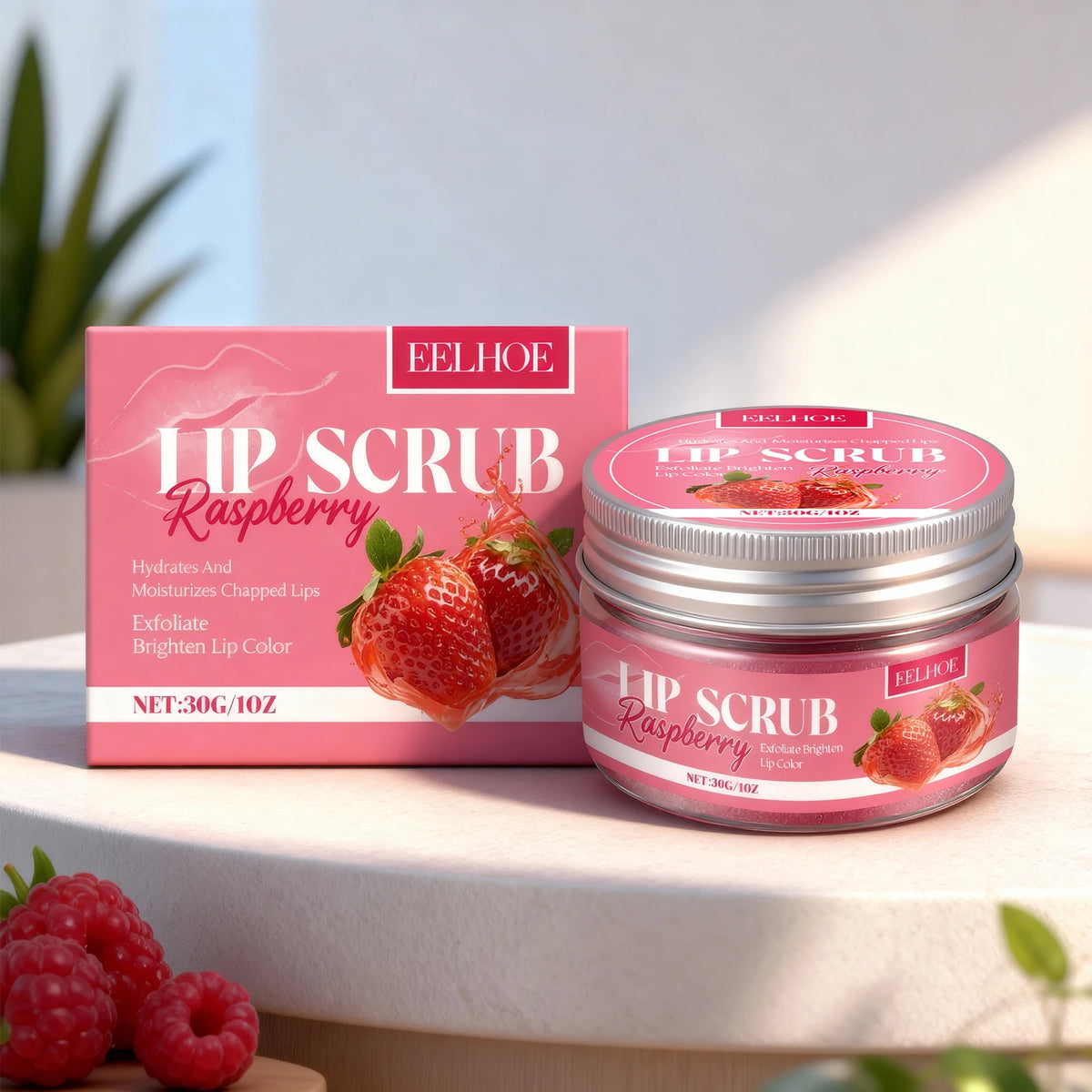 Strawberry Lip Scrub Exfoliating Preventing Drying Cracking Remove Dead Skin Improve Dullness Moisturizing Brightening Lip Care