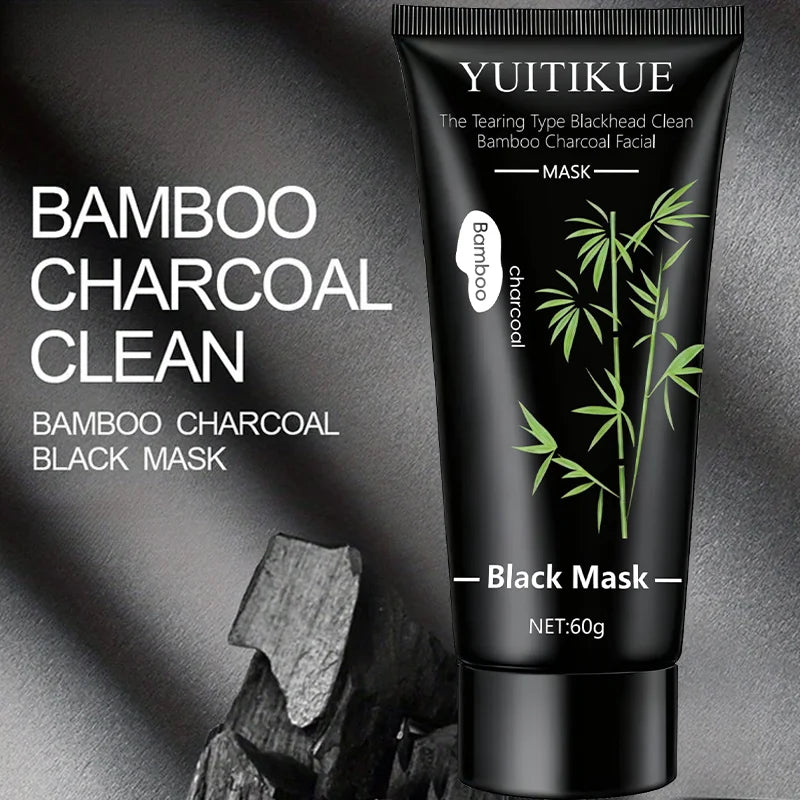 YUITIKUE 60g Bamboo Charcoal Black Mask - Deep Cleansing Peel-Off Blackheads & Impurities Pore Purifying Treatment