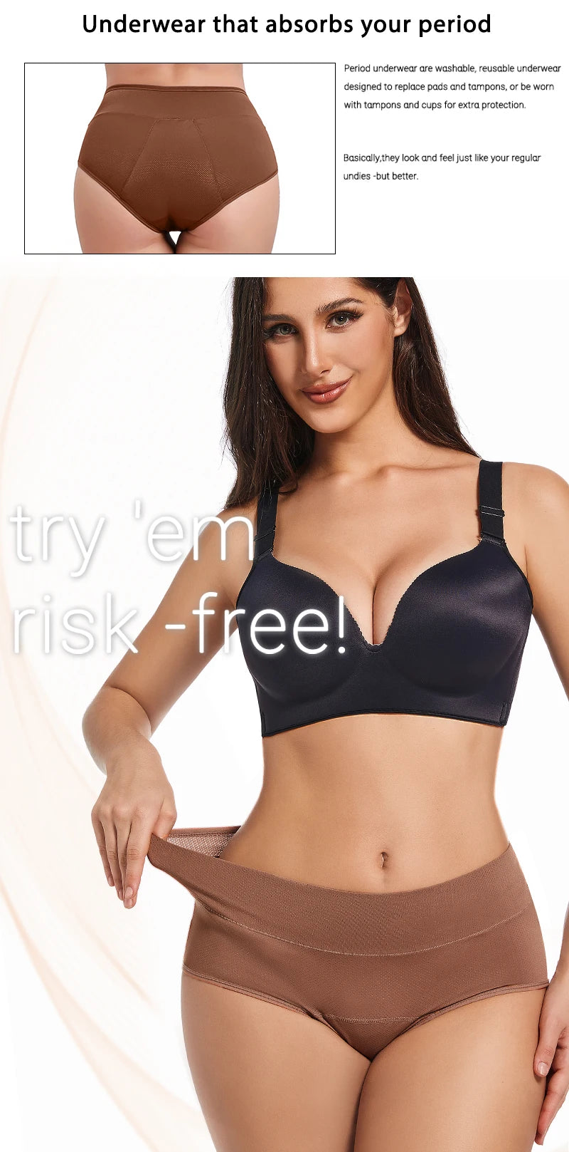 3 Layers Menstrual Panties Absorption Maternity Physiological Incontinence Breathable Briefs Waterproof Period Women Underwear