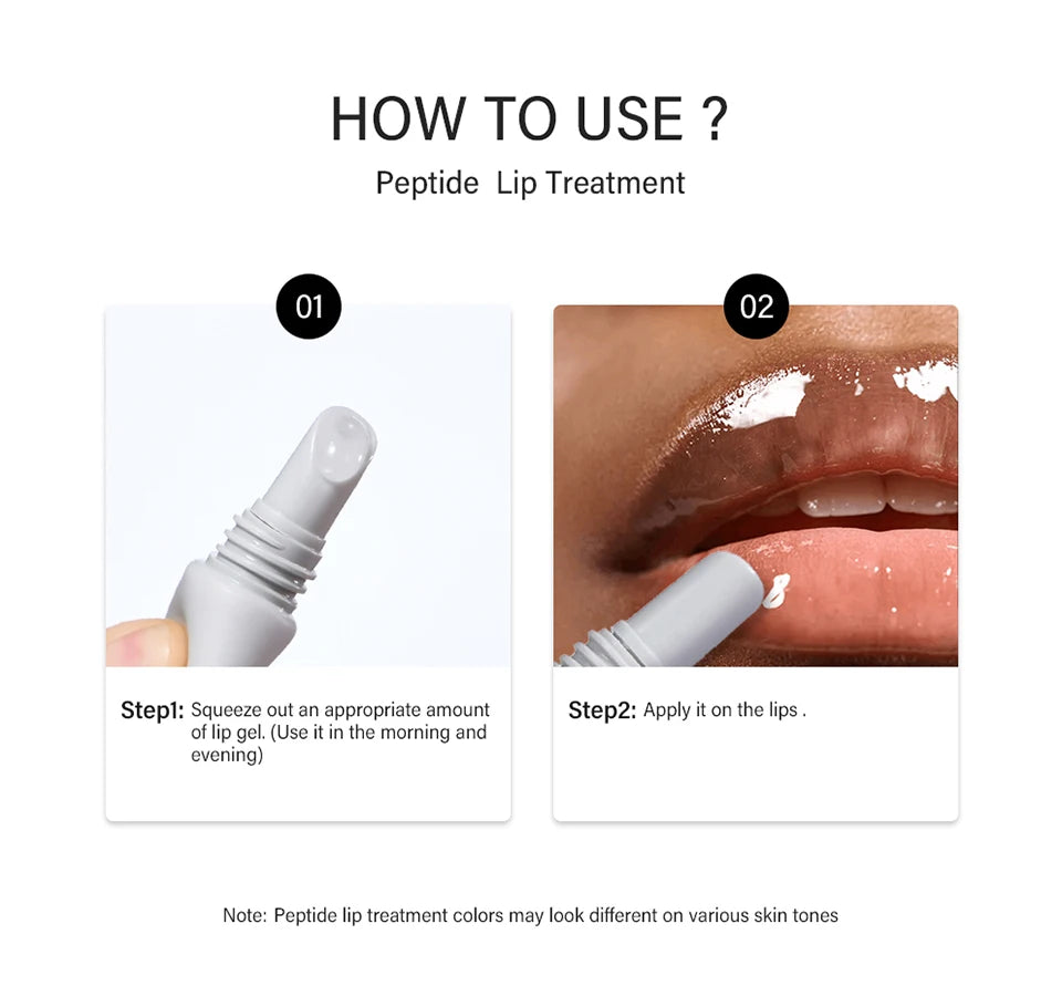 10ml Moisturizing Peptide Lip Treatment Lip Mask Gel Remove Dead Skin Lipstick Base Lip Cream Lip Care Mask Reduce Lip Lines