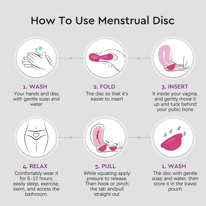 Feminy Menstrual Disc With Applicator Sterilizer Cup Medical Silicone Disco Coletor Menstrual Bowls Mini Period Cup Box