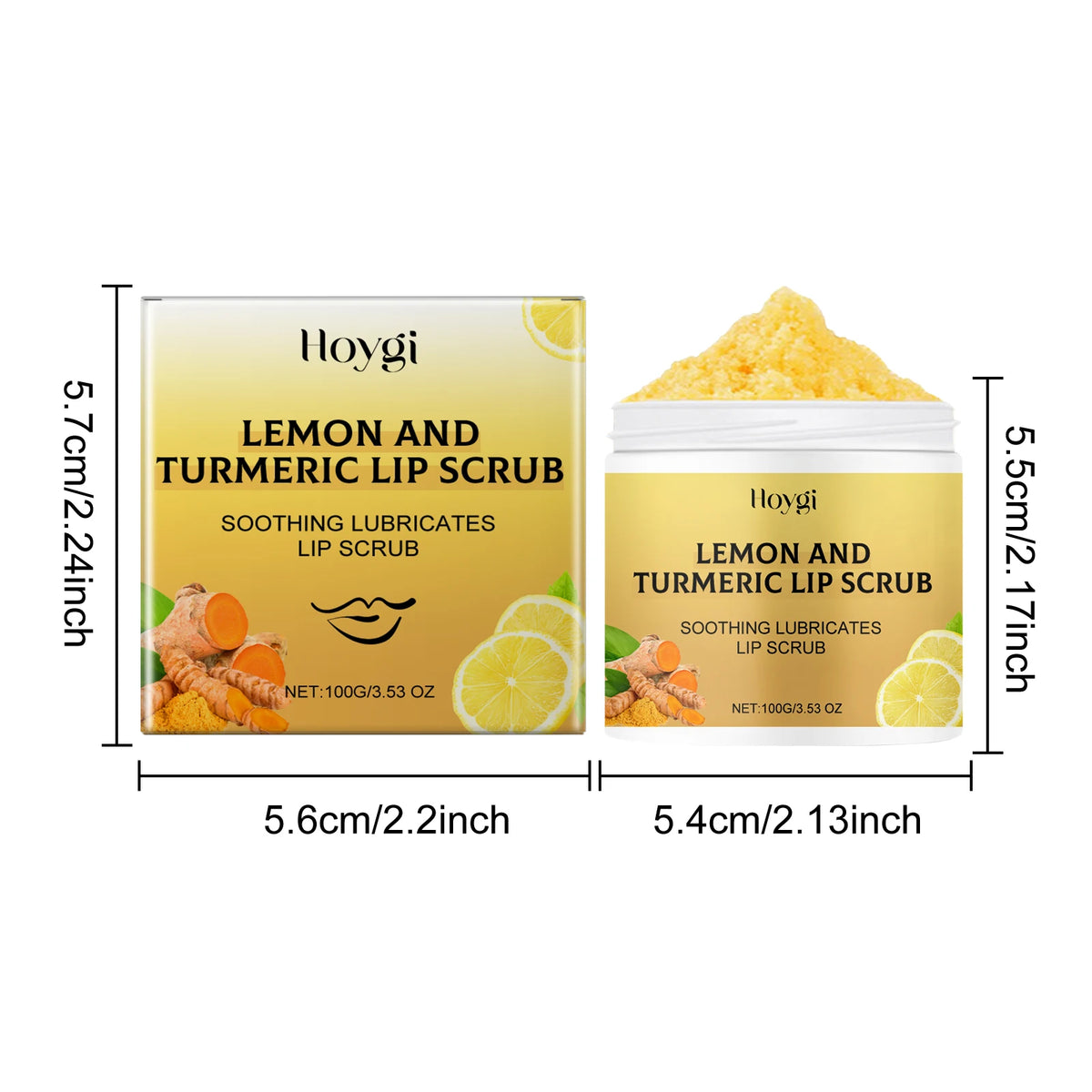 Turmeric Lemon Lip Scrub Dead Skin Removal Exfoliating Moisturizing Balm for Dry Chapped Lips Fade Lip Lines Nourishing Lip Care