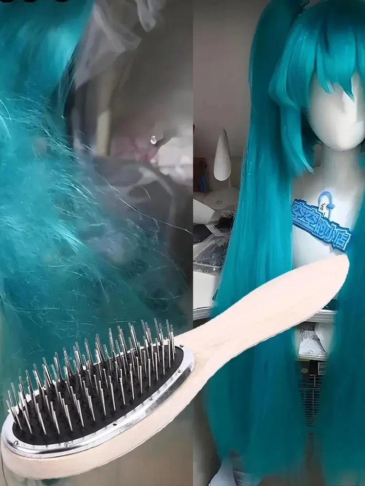 Wig Brush Professional Detangling Steel Comb Anti Static for Hair Extensions Styling Trainin