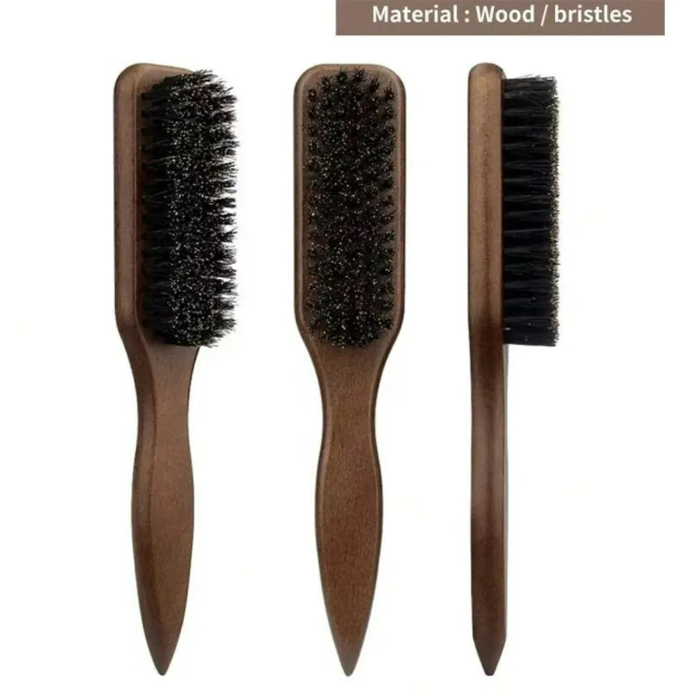 Boar Bristle Hair Brush (Unisex) - Fragrance-Free Professional Barber Styling Bristle Brush, Suitable for Thick/Fine Hair