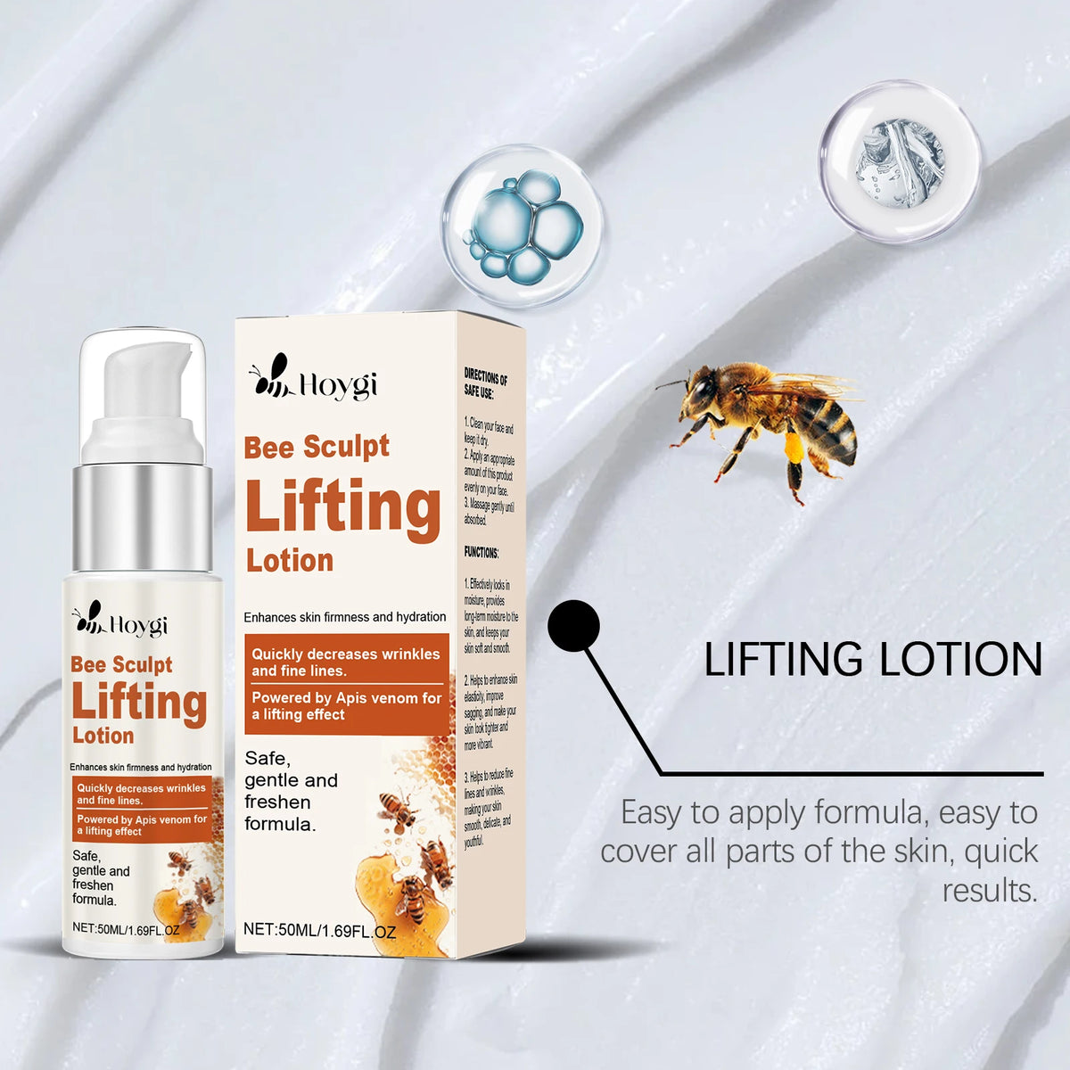 Bee Venom Face Cream Firming & Moisturizing Anti-Wrinkle Day Night Cream Tightening Nourishing Brightening Facial Skin Care 50ml