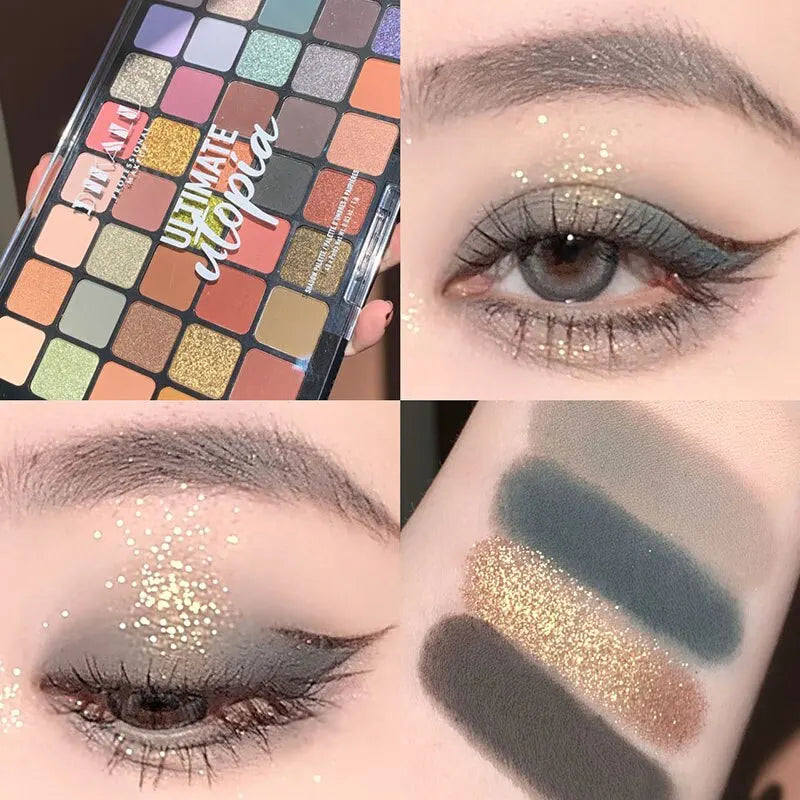 DIKALU 40 Color Eyeshadow Palette Utopia Queen Earth Pearl Matte Glossy Multi-Color Palette