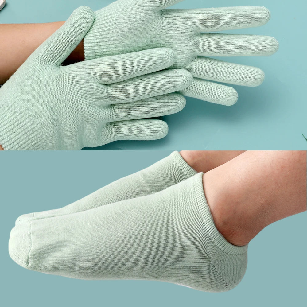 Reusable Silicone Moisturizing Mask Socks Exfoliating Anti Crack Protective Gloves Dry Dead Skin Remover Tools Hand Foot Care
