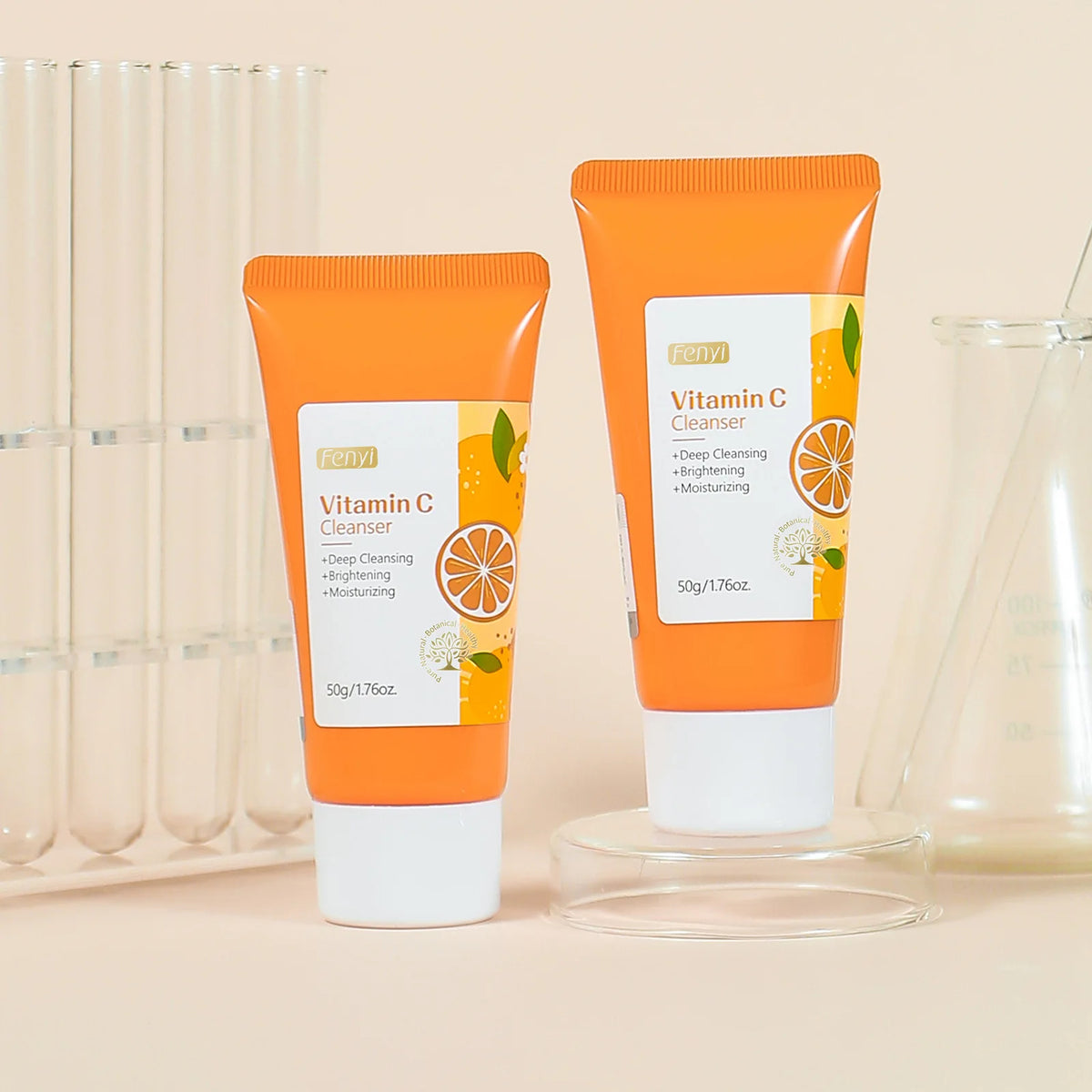 Vitamin C Facial Cleanser Deep Cleansing Moisturizing Blackhead Removal Gentle Foam Hydrating Non-Drying Face Wash Cleanser