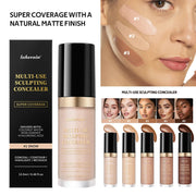 Long-lasting Coverage Concealer Matte Foundation Multi-Use Cream Oil Free Highlight and Retouch Face Makeup Products for Women