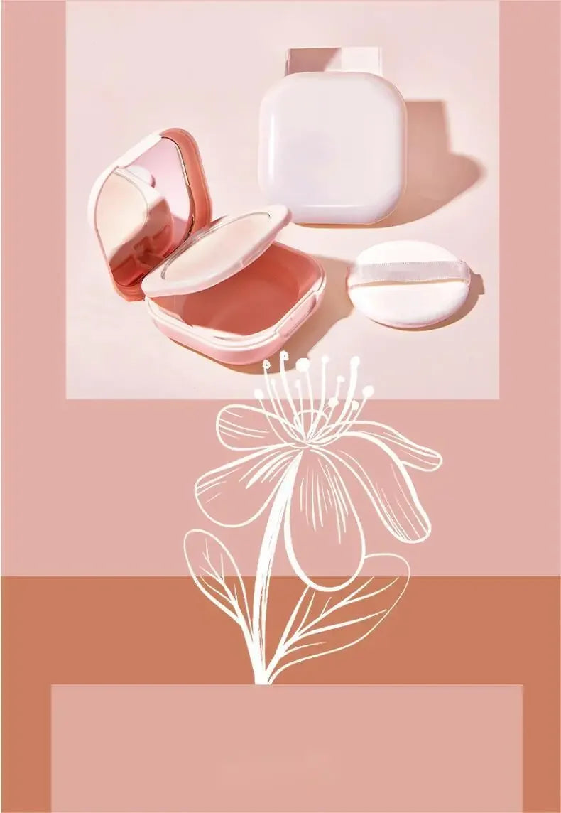 Setting Powder Oil Control Makeup Setting Brightening Skin Tone Setting Powder With Mirror Compact Portable Makeup Powder