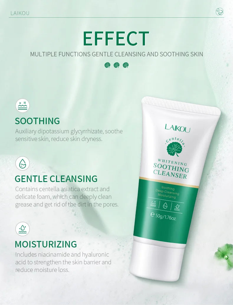 LAlKOU Japan Sakura Gentle Cleansing Facial Cleanser Shrink Pores Deep Clean Oil Control Remove Blackhead Moisturizing Skin Care