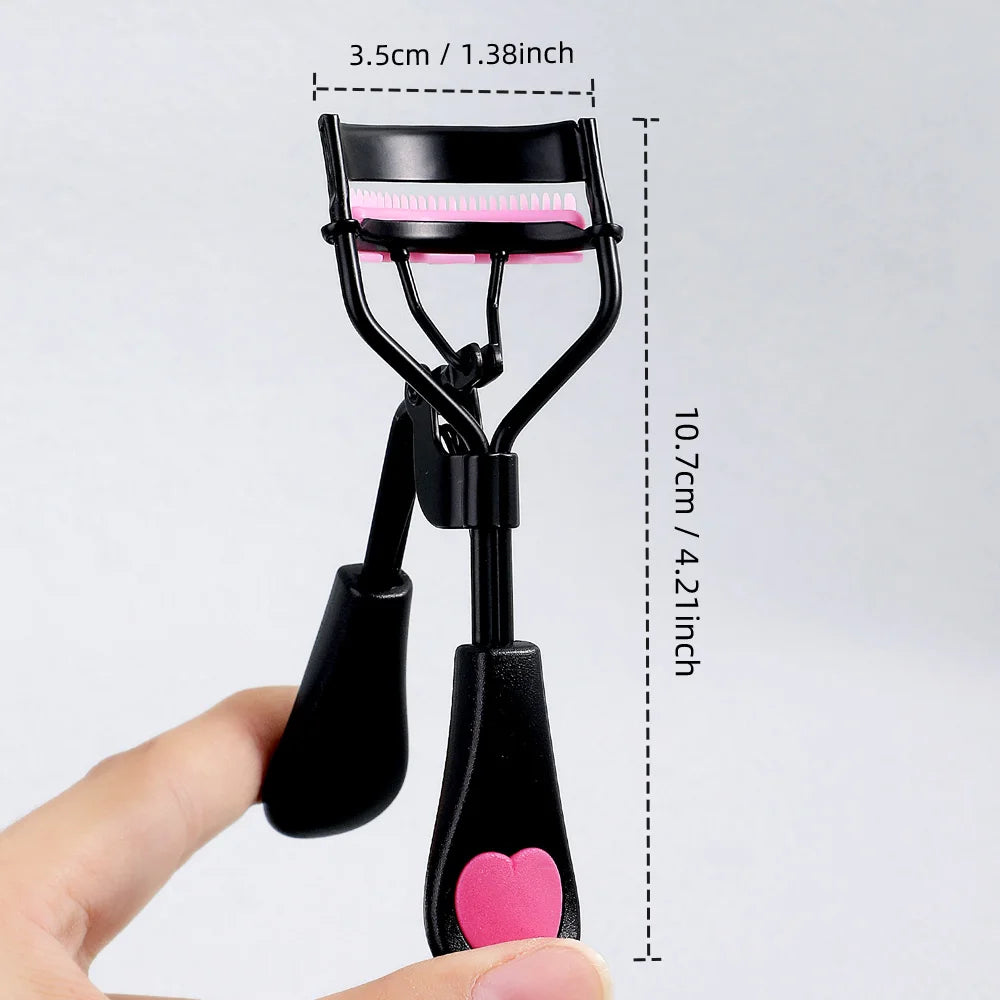 1 Stainless Steel Eyelash Curler with Comb, Lasting Shaping Big Eyes, No Harm to Eyelashes, Suitable for All Eye Types and Eye E