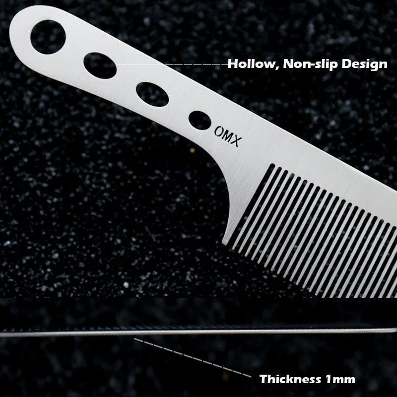 Brainbow 1PC Titanium Steel Comb Professional Salon Hair Hairdressing Anti-static Barbers Comb Ultra Thin Hair Brush for Men